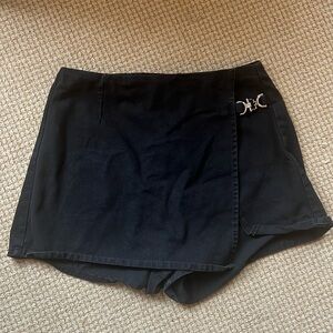 High Rise Black Skort